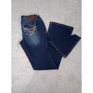 Ariya Jeans Women  Size 5/6 Bootcut Blue Denim Embroidery Pockets